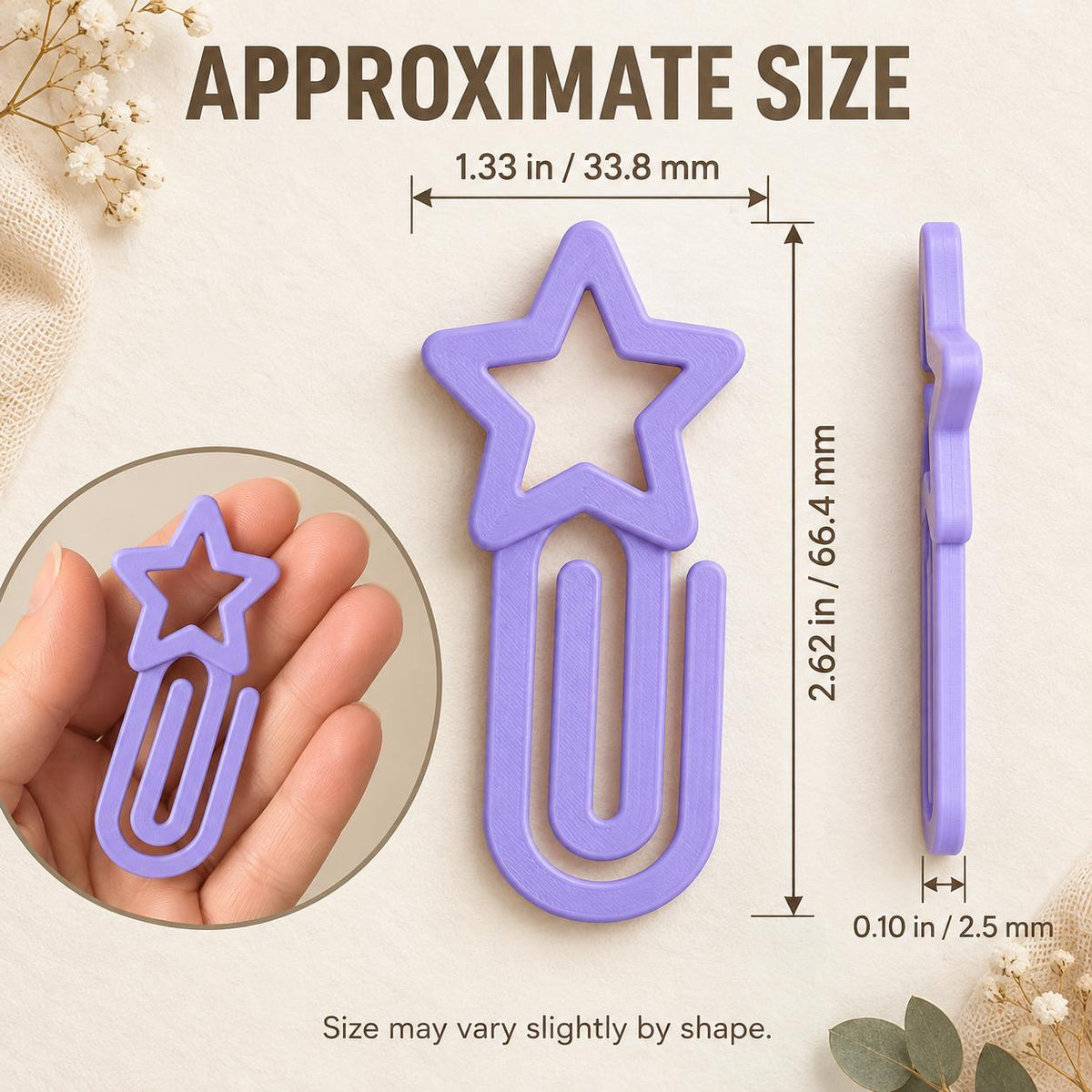 Jumbo Paper Clip Bookmark, Heart or Star Planner Clip, Colorful Page Marker, Desk Accessory, Plastic Jumbo Clips, Teacher Apreciation Gifts