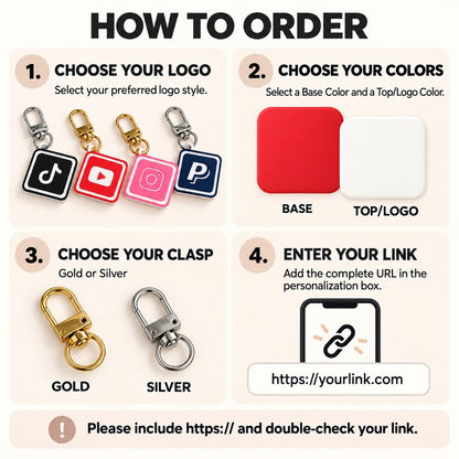 Custom NFC Social Media Keychain, Personalized Tap-to-Open Link Tag, Business Keychain, Business Essentials