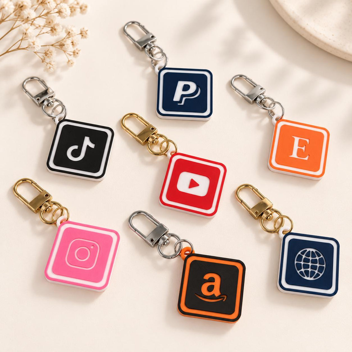 Custom NFC Social Media Keychain, Personalized Tap-to-Open Link Tag, Business Keychain, Business Essentials