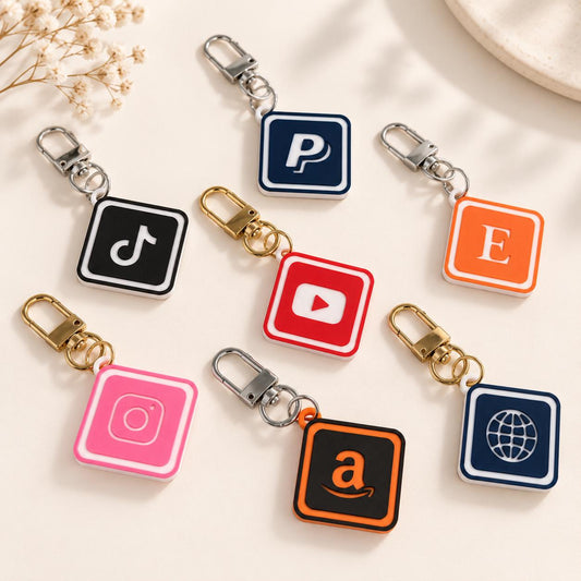 Custom NFC Social Media Keychain, Personalized Tap-to-Open Link Tag, Business Keychain, Business Essentials