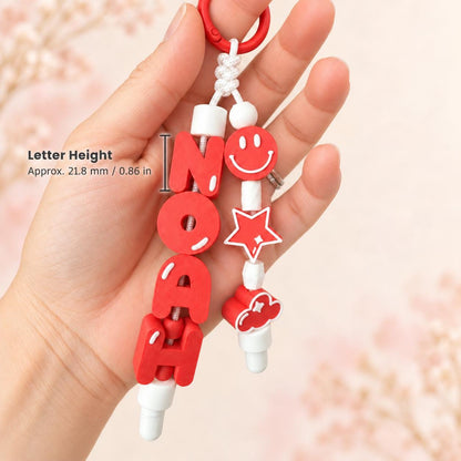 Personalized Paracord Name Keychain, Custom 3D Printed Bag Charm, Colorful Backpack Accessory, Custom Name Gift, Initial Keychain