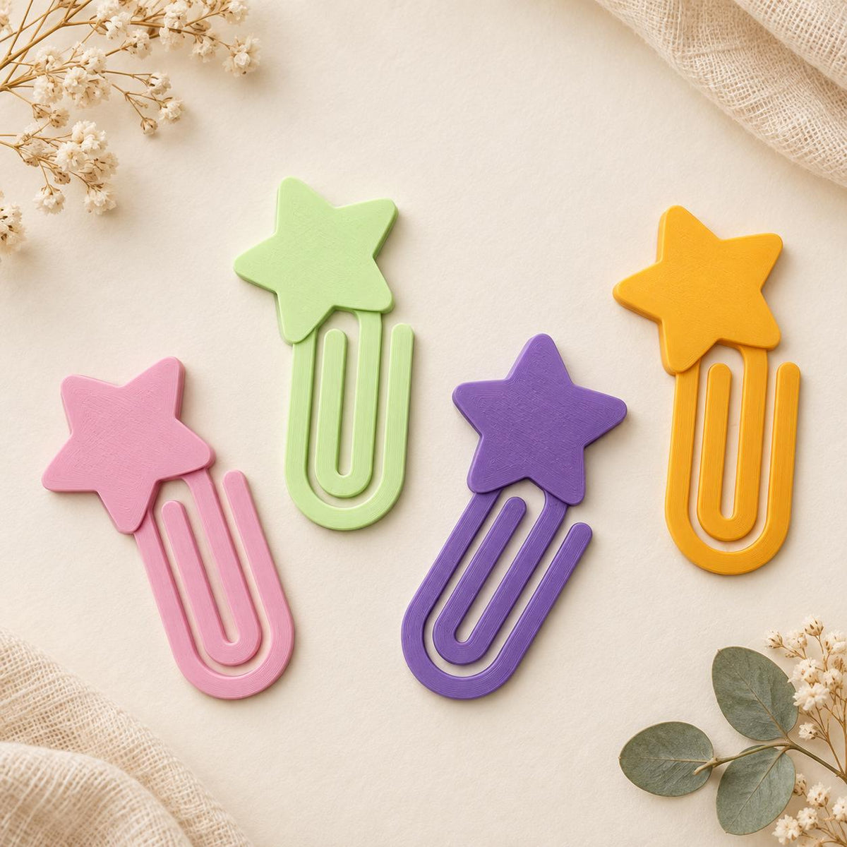 Jumbo Paper Clip Bookmark, Heart or Star Planner Clip, Colorful Page Marker, Desk Accessory, Plastic Jumbo Clips, Teacher Apreciation Gifts