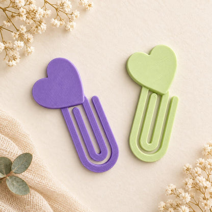 Jumbo Paper Clip Bookmark, Heart or Star Planner Clip, Colorful Page Marker, Desk Accessory, Plastic Jumbo Clips, Teacher Apreciation Gifts