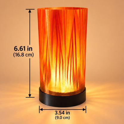 Modern Orange LED Table Lamp Dimmable Plastic Shade Ambient Bedside Light Decor